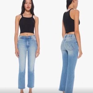 Mother The Hustler Ankle Fray Jeans Flare Trendy Retro Vibes